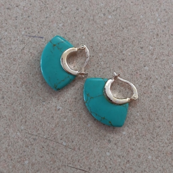 Turquoise 925 Silver Earrings - Picture 2 of 6